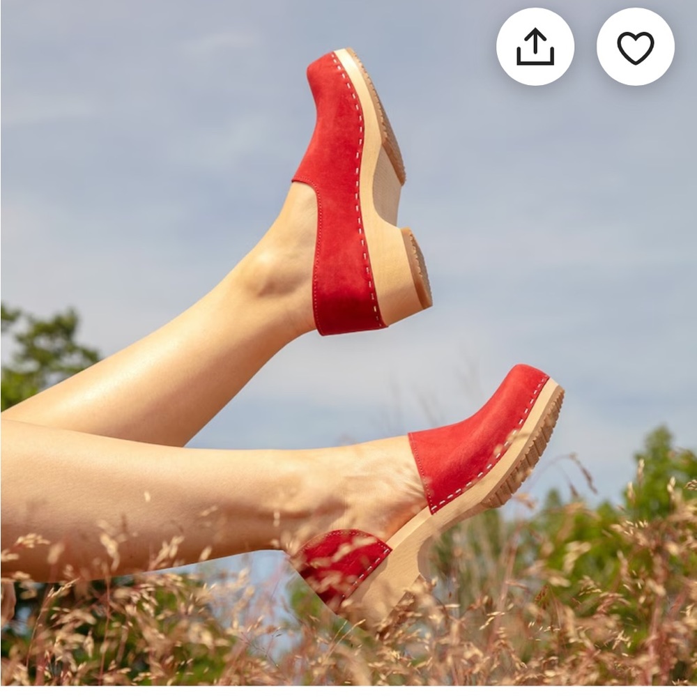 NWT Sandgren’s Brett Red Suede Clogs size 37 - Picture 13 of 14